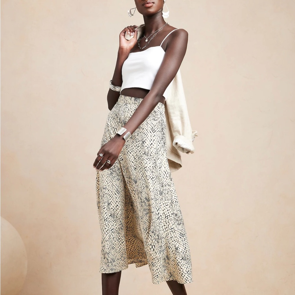 NWT Banana Republic Snake Print A line Midi Skirt